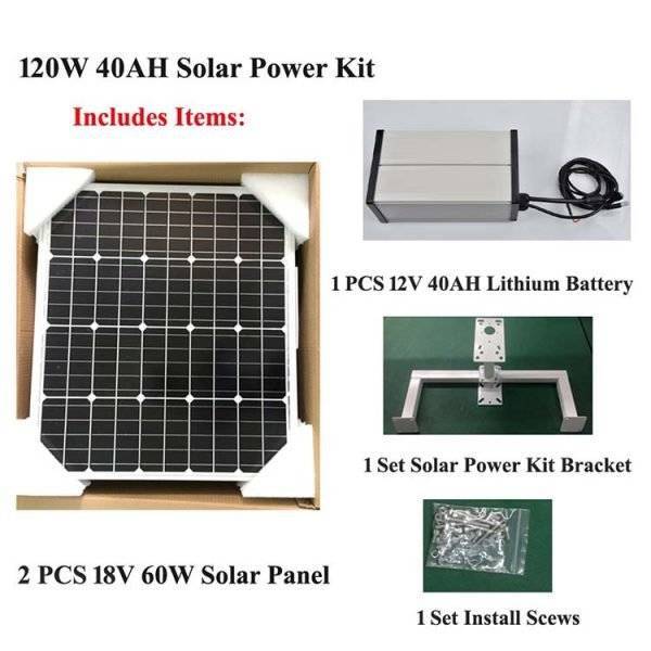 120W 40AH Solar power kit accessories