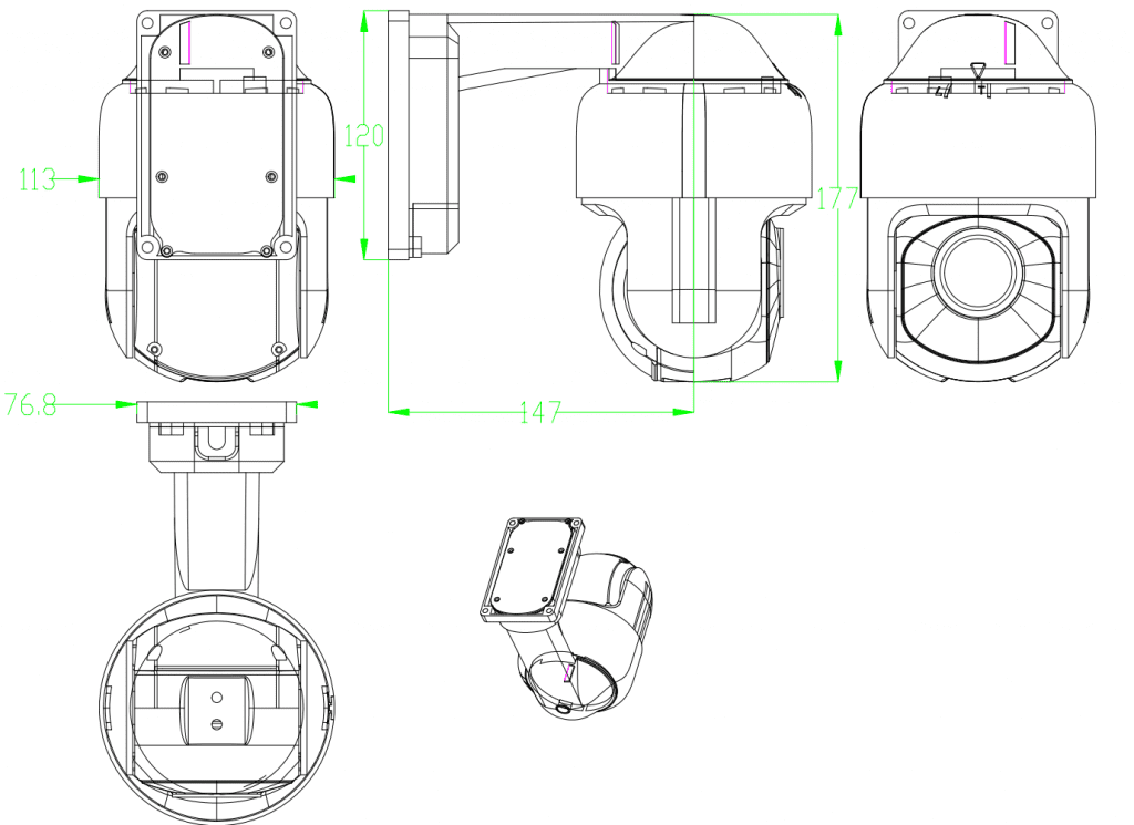 3 Inch Mini 4G PTZ Camera Dimension