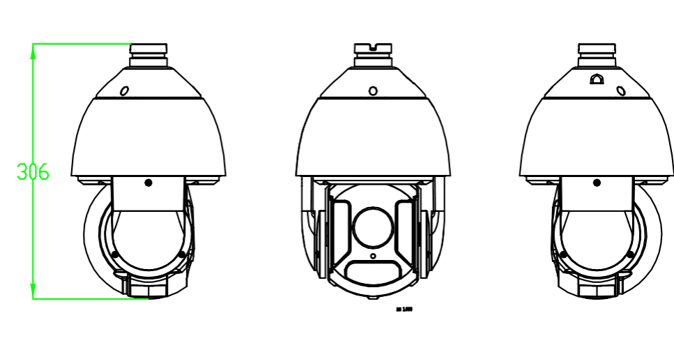 6 Inch Humanoid Detection IP 20X PTZ Camera Dimension