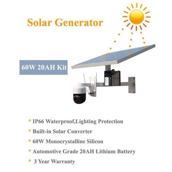 60W 20AH Solar Power Kit for security camera