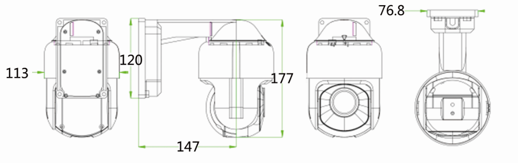 With POE, support direct 12V power supply dimesions