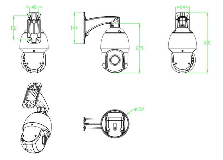 4 Inch Mini 20X IP PTZ Camera Dimension