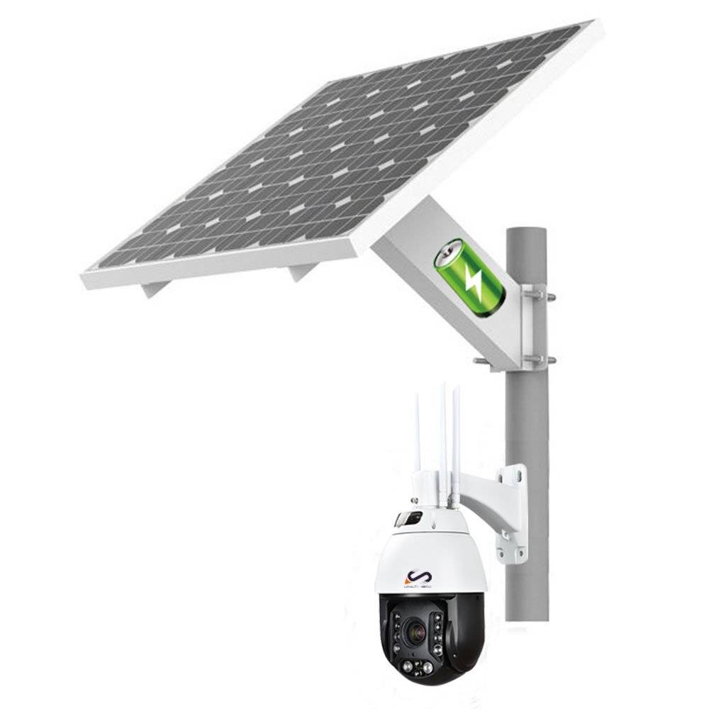 Solar Panel Battery 3G 4G 20X PTZ Camera Monitoring System 120W 40AH