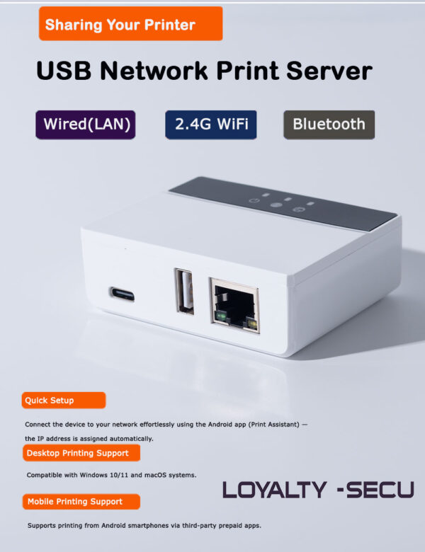 Turn Your Old USB Printer into a Wireless Printer with LOYALTY-SECU WiFi & Bluetooth Network Print Server - Image 11