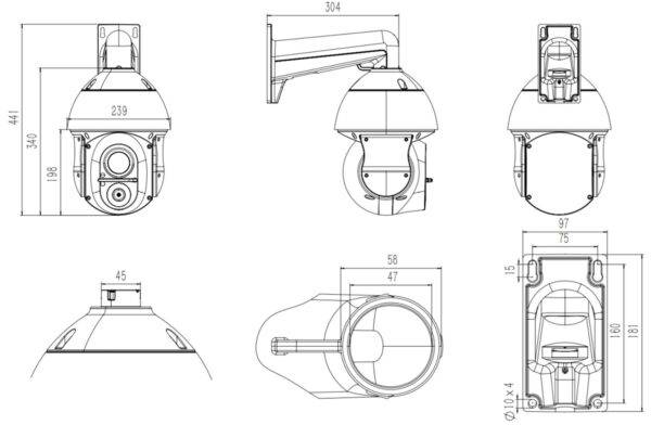 4MP 38X Laser IR PTZ Camera | 800M Night Vision | 8 Inch Starlight High-Speed Dome - Image 4